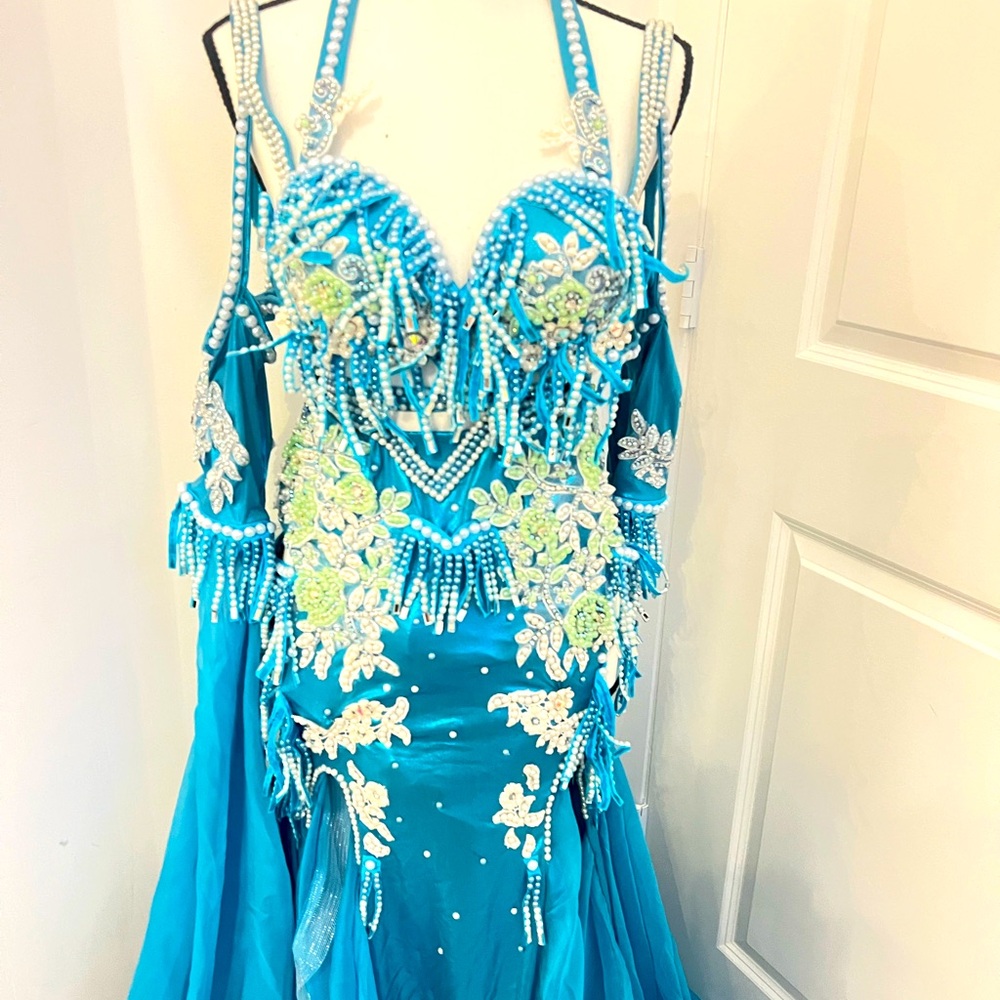 Beautiful Belly Dance Costume 
Size Small to Medium with adjustable belt and bra